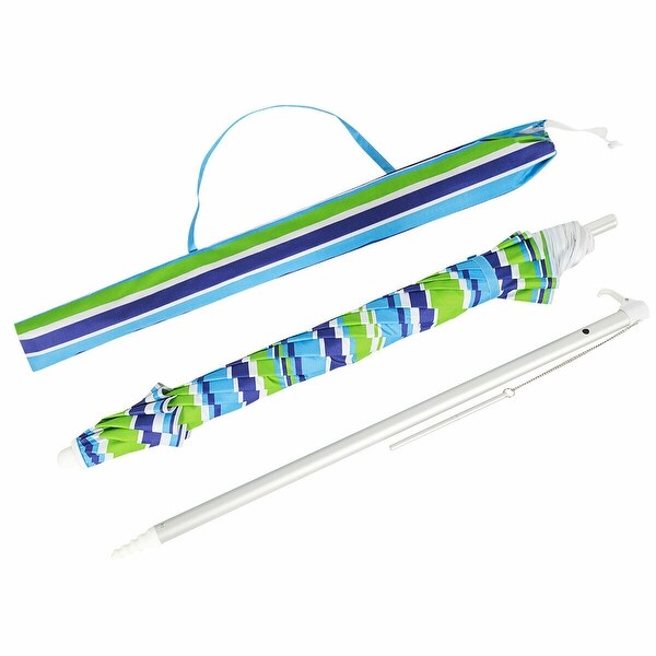 6.5FT Patio Beach Umbrella Sun Shade Tilt Aluminum Sports Portable W/Carry Bag 