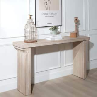 Modern Console Table, Wood Table with Curved Legs, Hallway Entryway Table, Decorative Accent Table