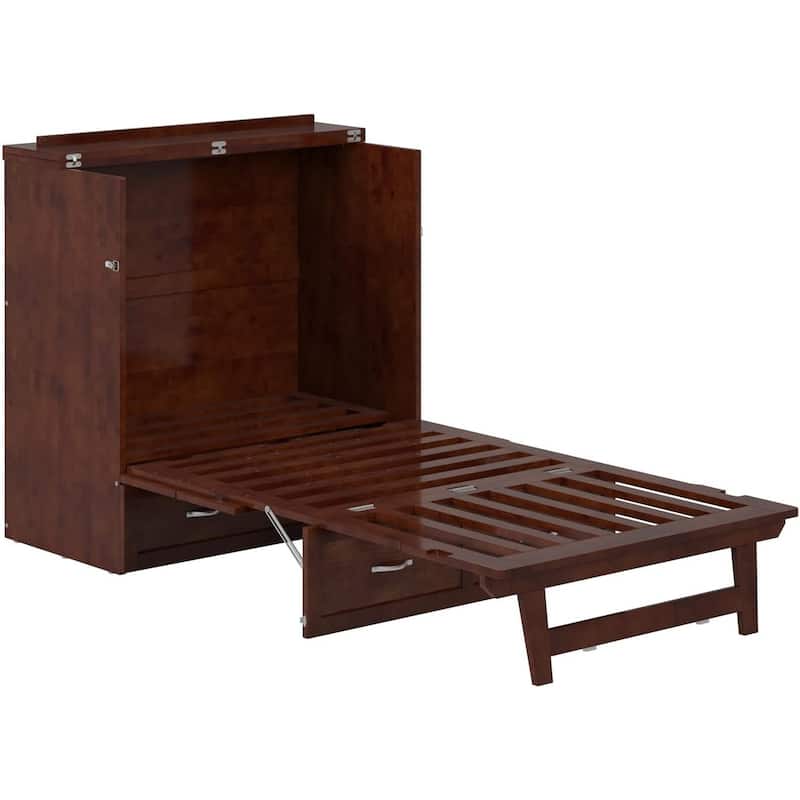Twin XL Murphy Bed Chest - Solid Wood Storage Bed - Space Saving Design - Furniture