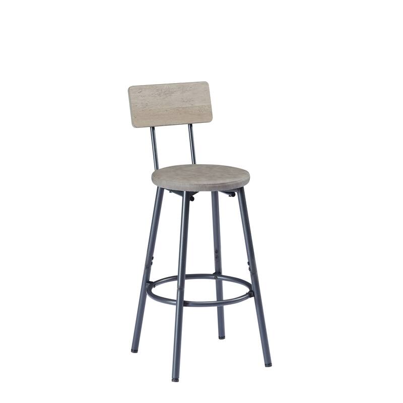 Long Bar Table Set with 3 PU Upholstered Bar Stools, Industrial Bar Table and Chairs