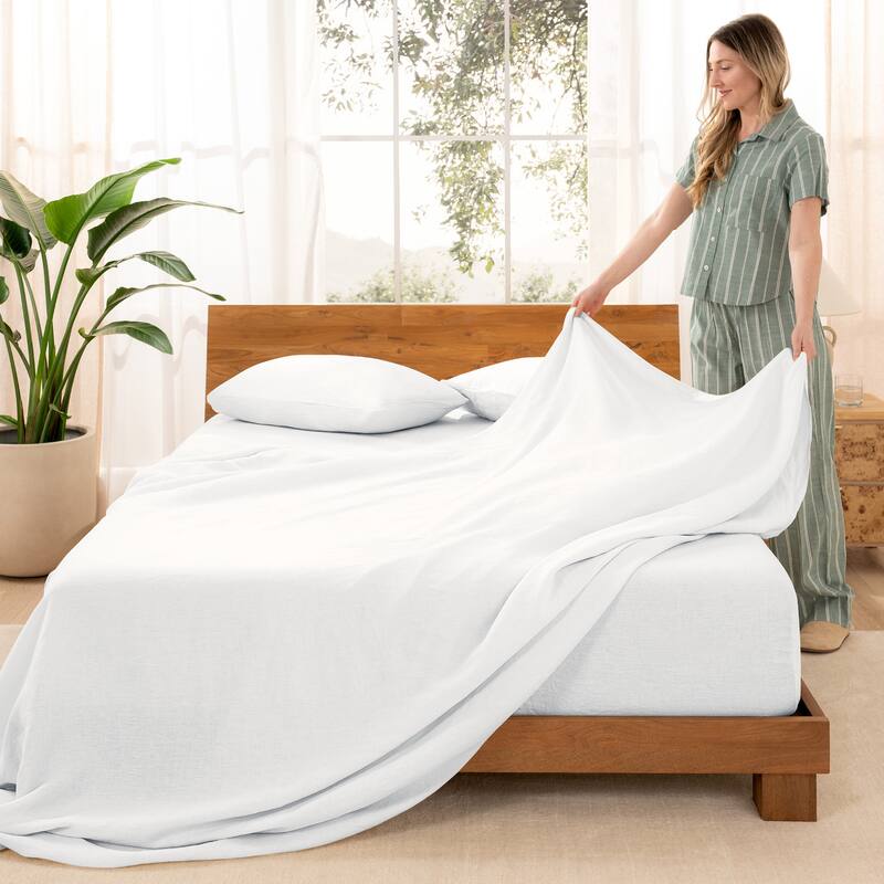 Bare Home Linen Sheet Set - Ultra-Soft Luxury