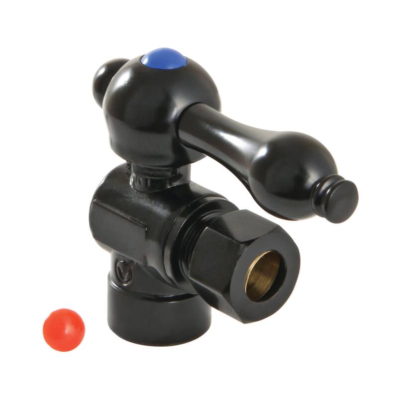 Kingston Brass Vintage Angle Stop with 1/2 Inch Sweat, 3/8 Inch OD - Matte Black