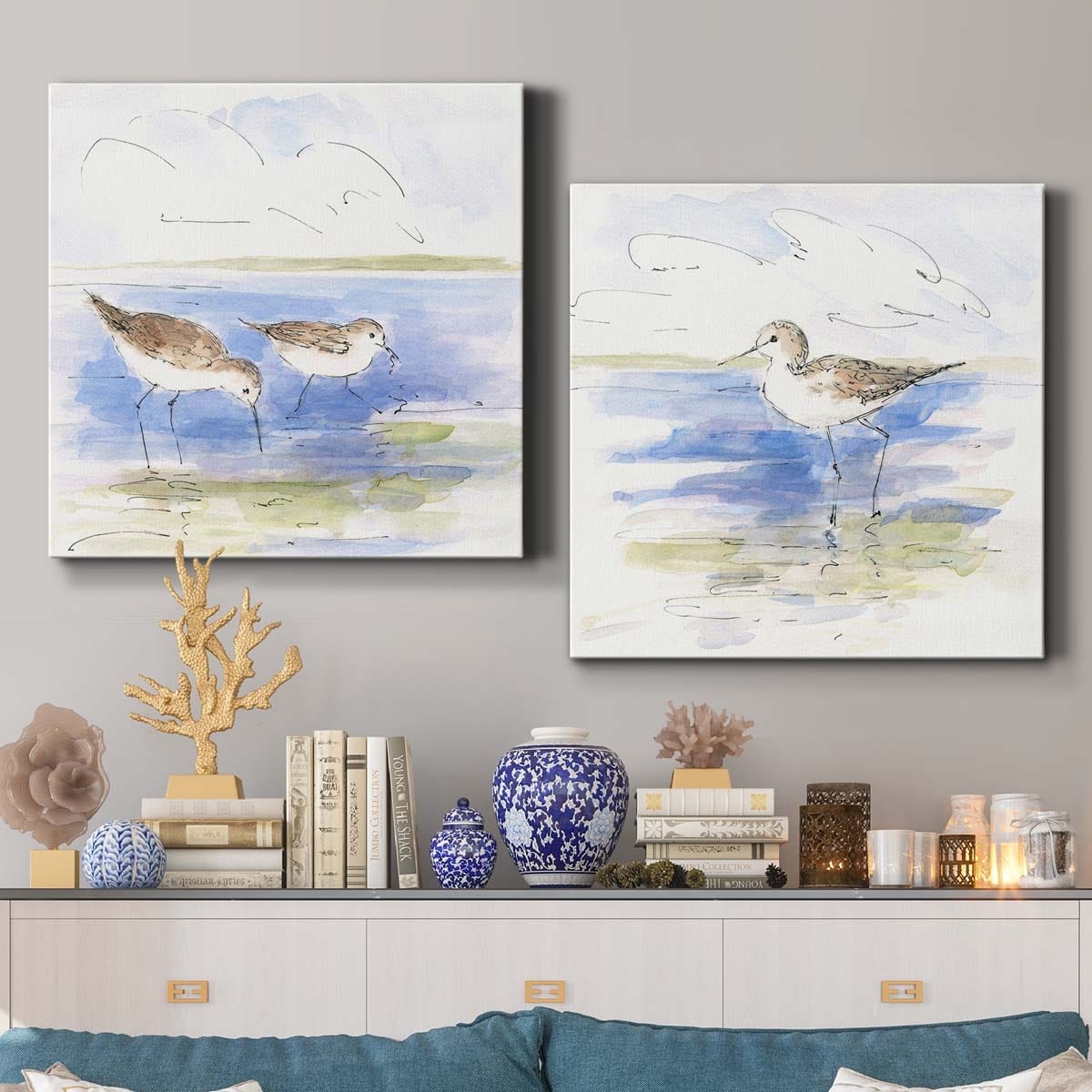 Sketchy Shore Birds I-Premium Gallery Wrapped Canvas - Ready to Hang ...
