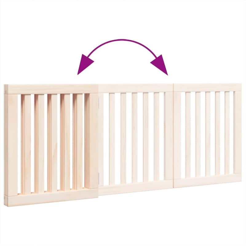 vidaXL Dog Gate Poplar wood Foldable Dog Gate Rectangular