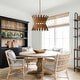 preview thumbnail 2 of 15, 16" Retro Brass Wood Hourglass 4-Light Chandelier Geometric Metal Adjustable Pendant Light for Foyer