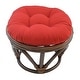 preview thumbnail 8 of 20, 18-inch Round Twill Footstool/Ottoman Cushion (Cushion Only) - 18 x 18 Red
