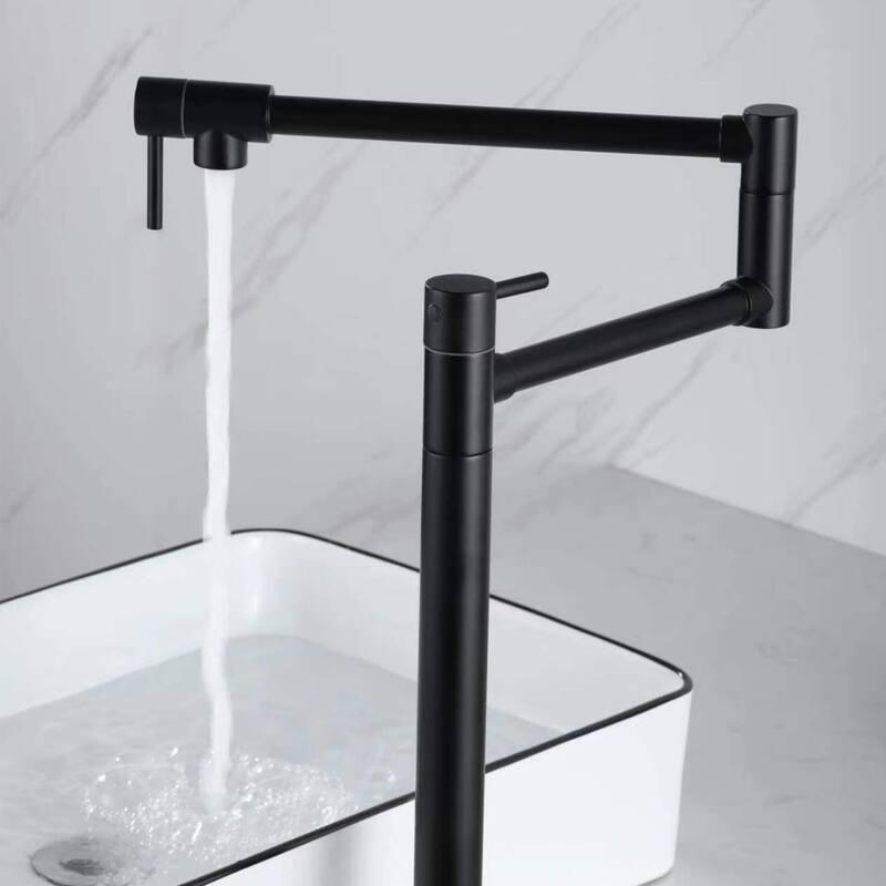 Modern Two Handle Solid Brass Folding Stretchable Pot Filler Faucet