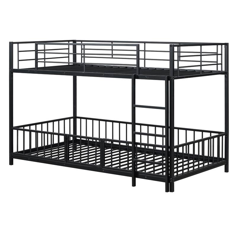 Slide-Equipped Metal Bunk with Guardrails and Detachable Ladder and Stair Options