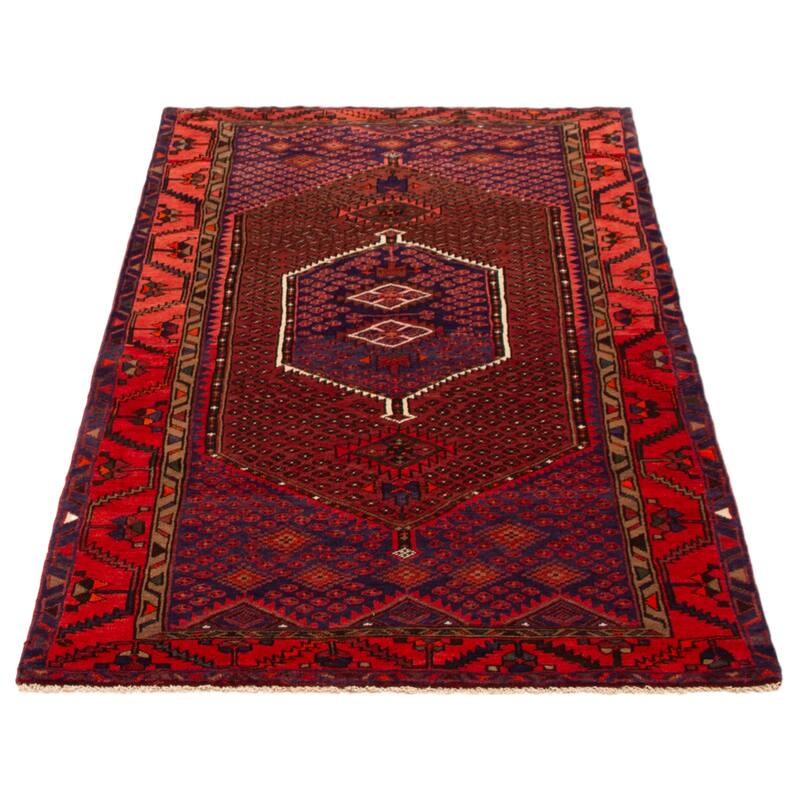 ECARPETGALLERY Hand-knotted Andelz Dark Red Wool Rug - 4'0 x 7'5