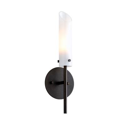 High Line 1-light Dark Bronze Wall Sconce with Opal White Glass