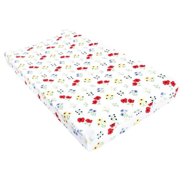 slide 1 of 1, Hudson Baby Infant Girl Changing Pad Cover, Wildflower, One Size - Wildflower Cotton - Wildflower