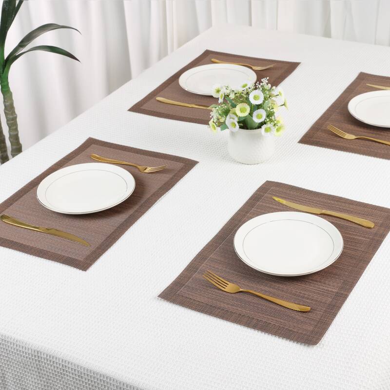 8 Pack Place Mats, PVC Placemats for Kitchen Dining Table Decor Heat Resistant Table Placemats Wipeable Table Mat - 18*12in