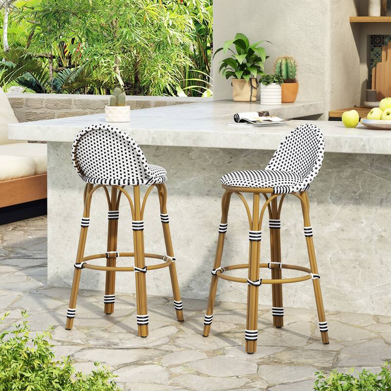 Scott Living Alura Outdoor Bar Stool Woven Wicker