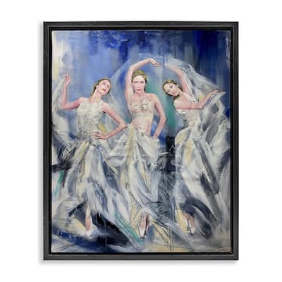 Stupell Fashionable Dancer Trio Framed Floater Canvas Wall Art Design By Lucille Lee
