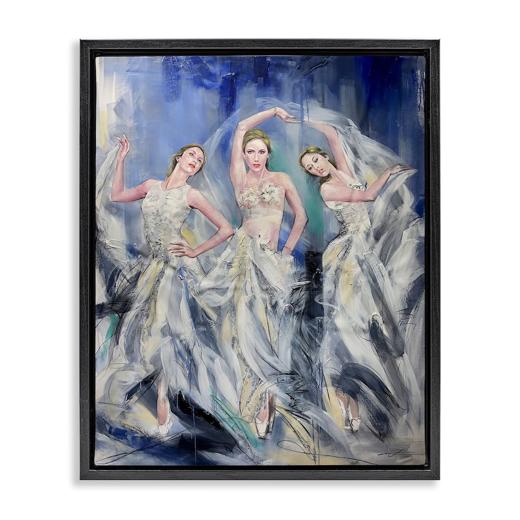 Stupell Fashionable Dancer Trio Framed Floater Canvas Wall Art Design By Lucille Lee