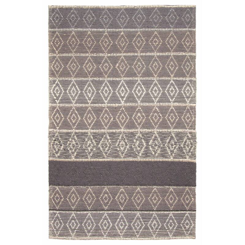 ECARPETGALLERY Braid weave Sienna Grey Wool Rug - 5'1 x 8'2 - Dark Grey - 5'1 x 8'2