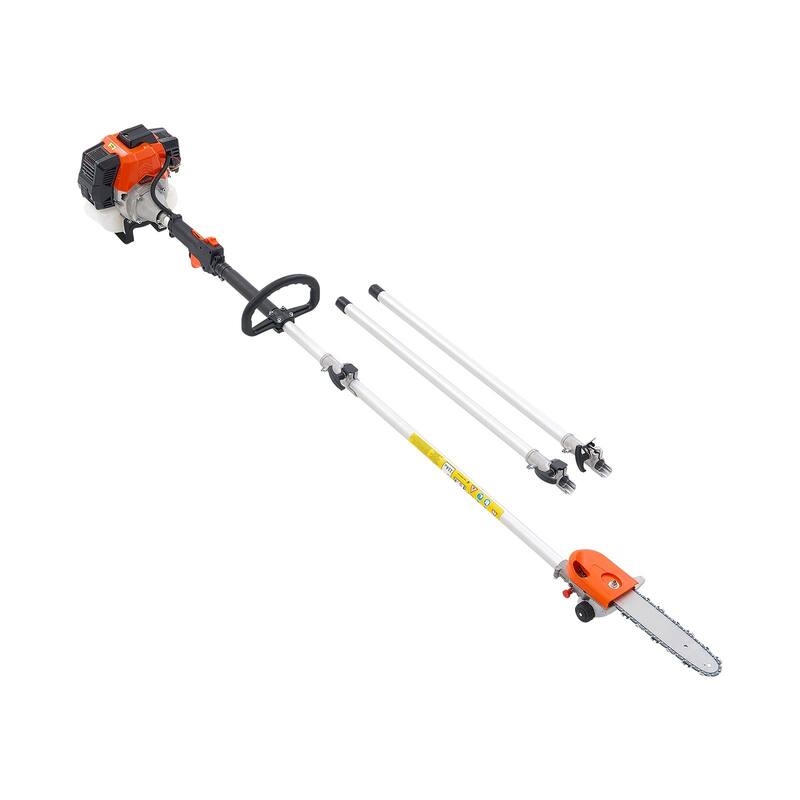 Gas Powered Pole Saw Rotatable Head 43CC 2-Stroke Tree Trimmer 10 in Cutting Bar