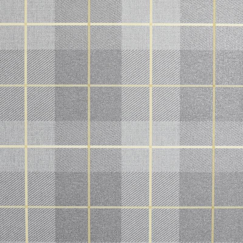 Heritage Tartan Grey Heavyweight Vinyl Wallpaper - 20.8 in. W x 33ft L - Double Roll
