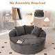 preview thumbnail 43 of 43, XIZZI Modern Round Plush Lounge Sofa with Cushions