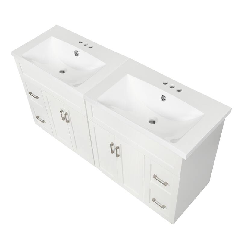 30" Bathroom Vanity Set / 60" Double Bathroom Vanities with SMC Resin Sinks