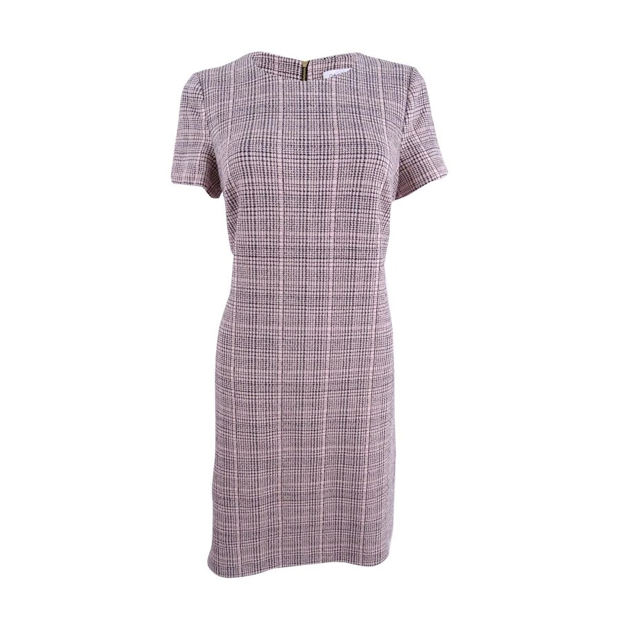 calvin klein plaid sheath dress