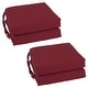 preview thumbnail 16 of 79, 16-inch Square Indoor Twill Chair Cushions (Set of 2 or 4) - 16 x 16 Set of 4 - Burgundy