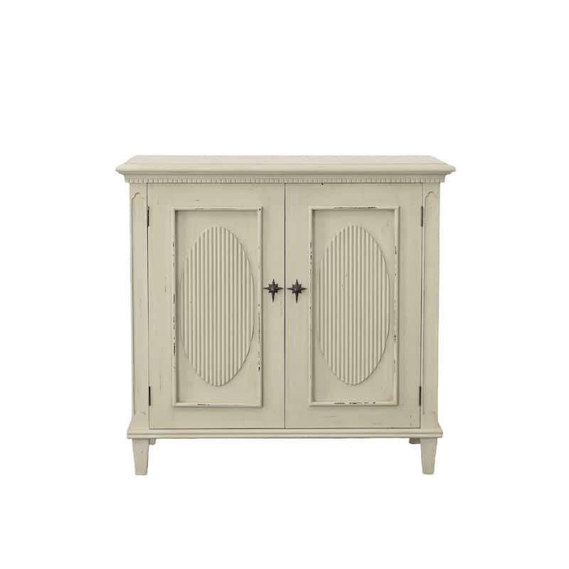 Leona 32.25" 2-Door Storage Cabinet, Cream