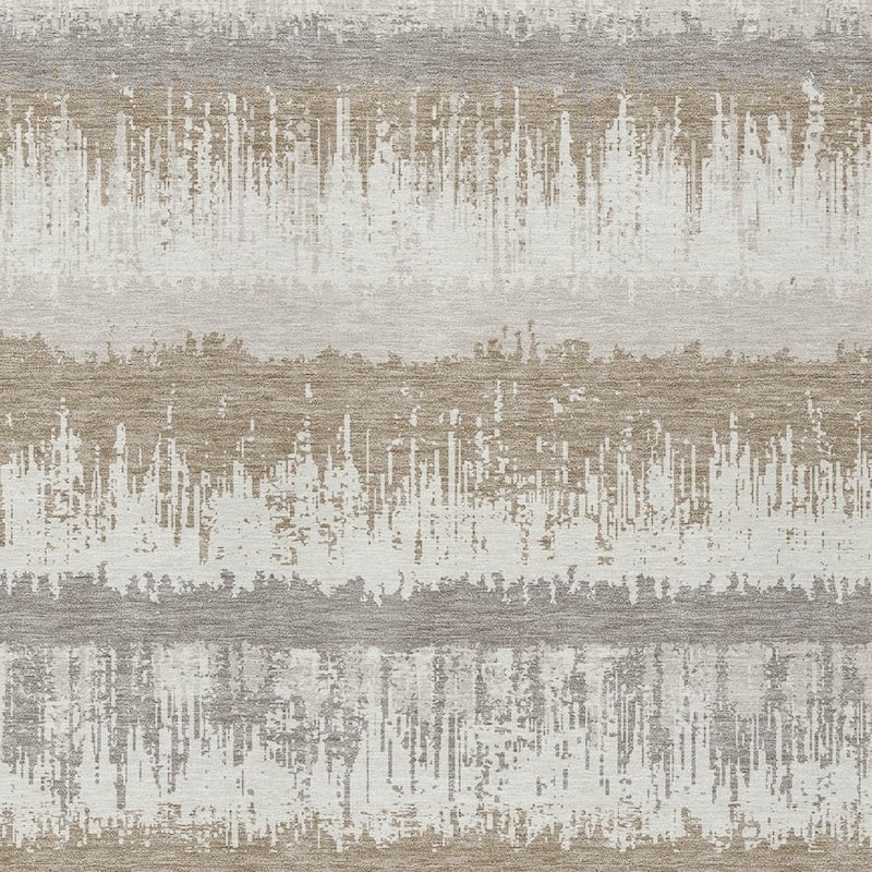 HomeRoots Striped Transitional Rectangle Outdoor Rug