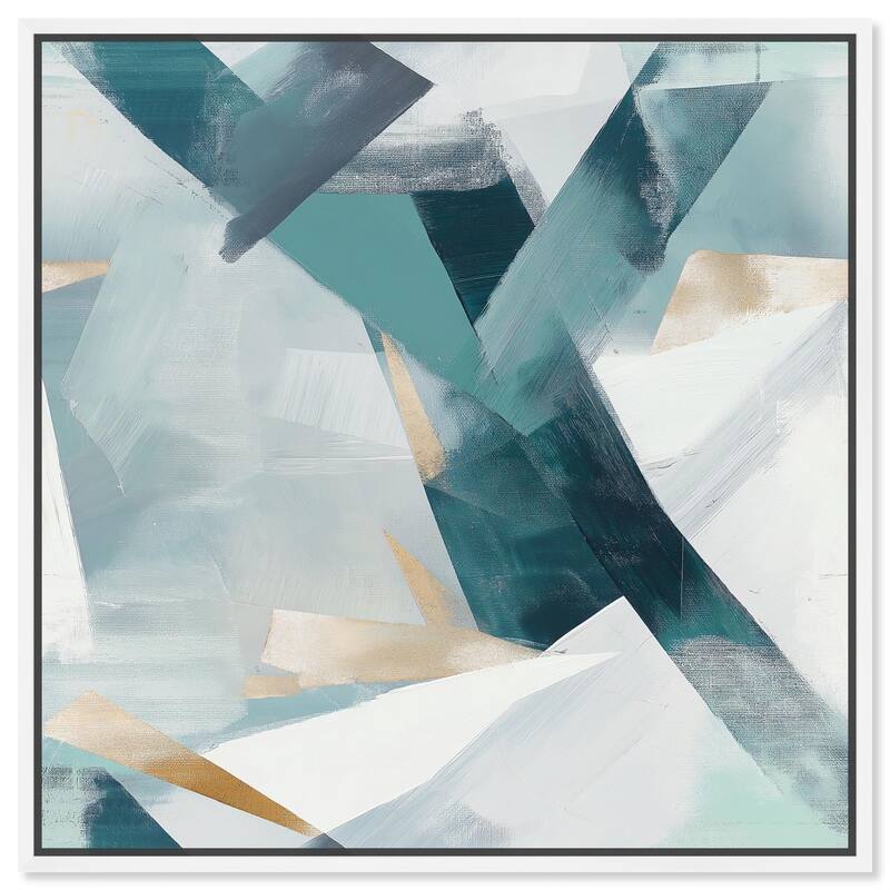 Cerulean Shard Canvas by Art Remedy - 40" x 40" - White