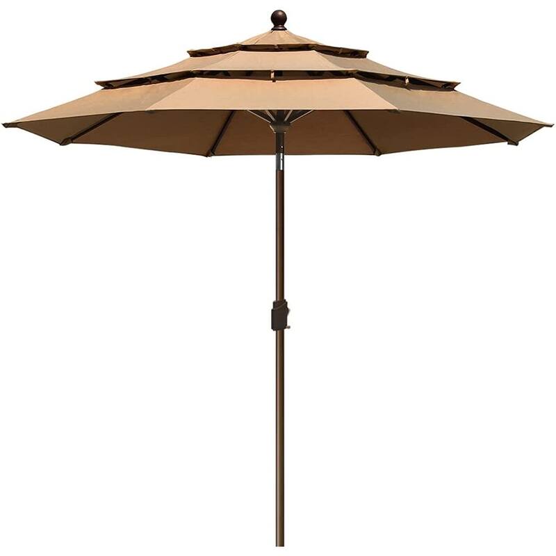 Tradesparker Multicolor Sunbrella 9ft/10x6.5ft Patio Market Outdoor Table Umbrella