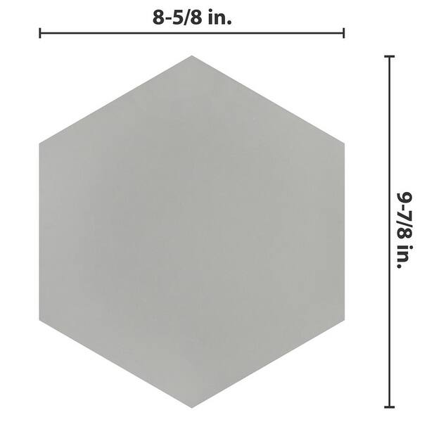 Merola Tile Textile Hex Silver 8.63" x 9.86" Porcelain Floor and Wall Tile