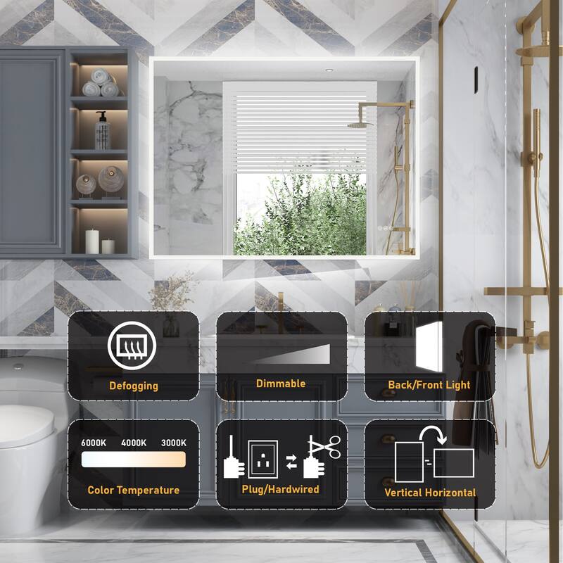 Modern Wall Mounted LED Bathroom mirror