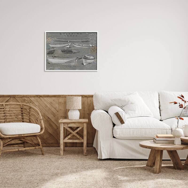 Stupell Shipping & Craft Various Boats Diagram Framed Giclee Art by Oliver Jeffries