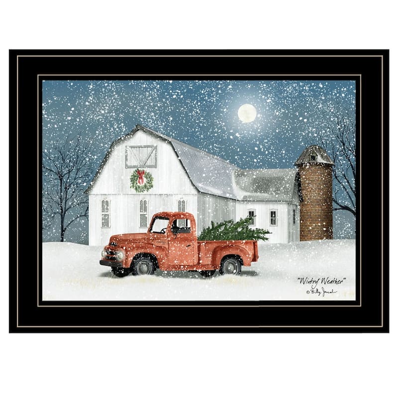 TrendyDecor4U Farmhouse "Wintry Weather" Framed Print Wall Art by Billy Jacobs