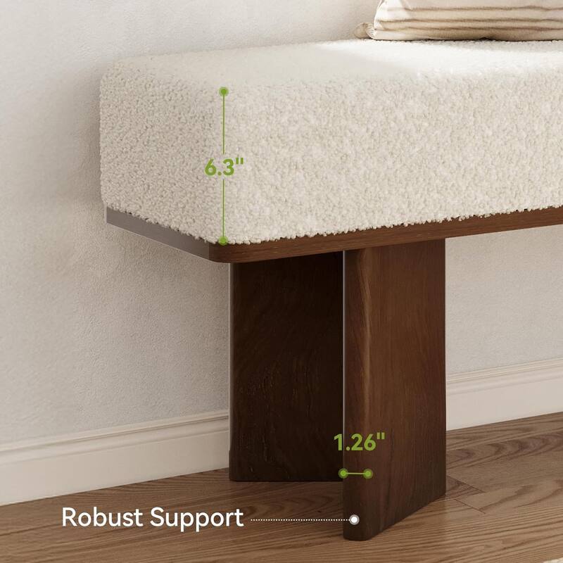 47 Inch Modern Entryway Bench End of Bed Shoe Bench with Cushion - 47.24" W x 12.6" D x 18.9" H