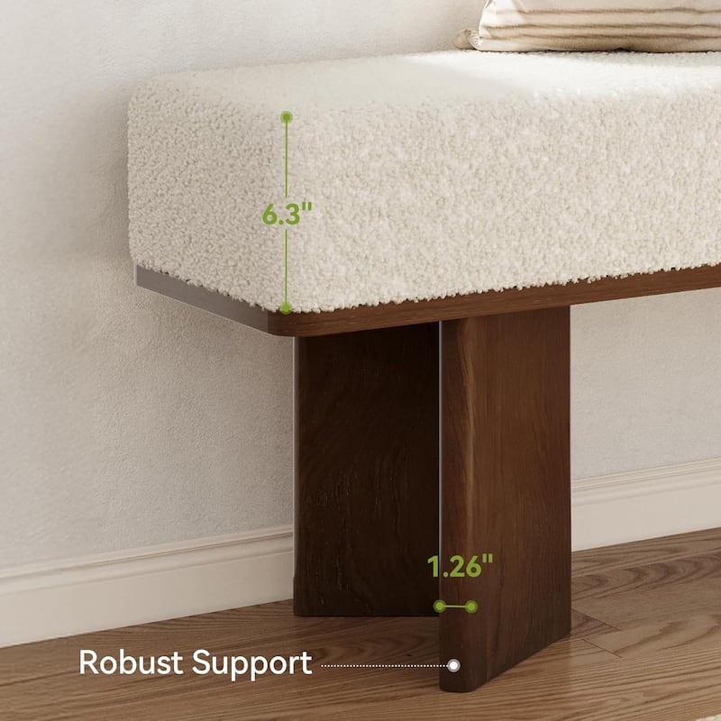 47-in Bench with Cushion for Living Room Hallway Dining Table, Rectangle Upholstered Entryway/ End of Bed/Dining Bench