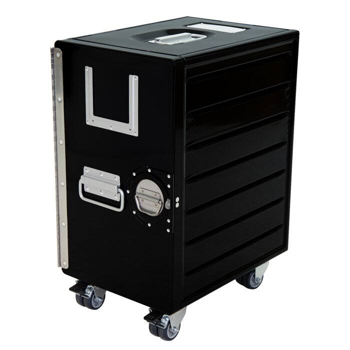Industrail Aluminum Locker End Table with Storage - Black