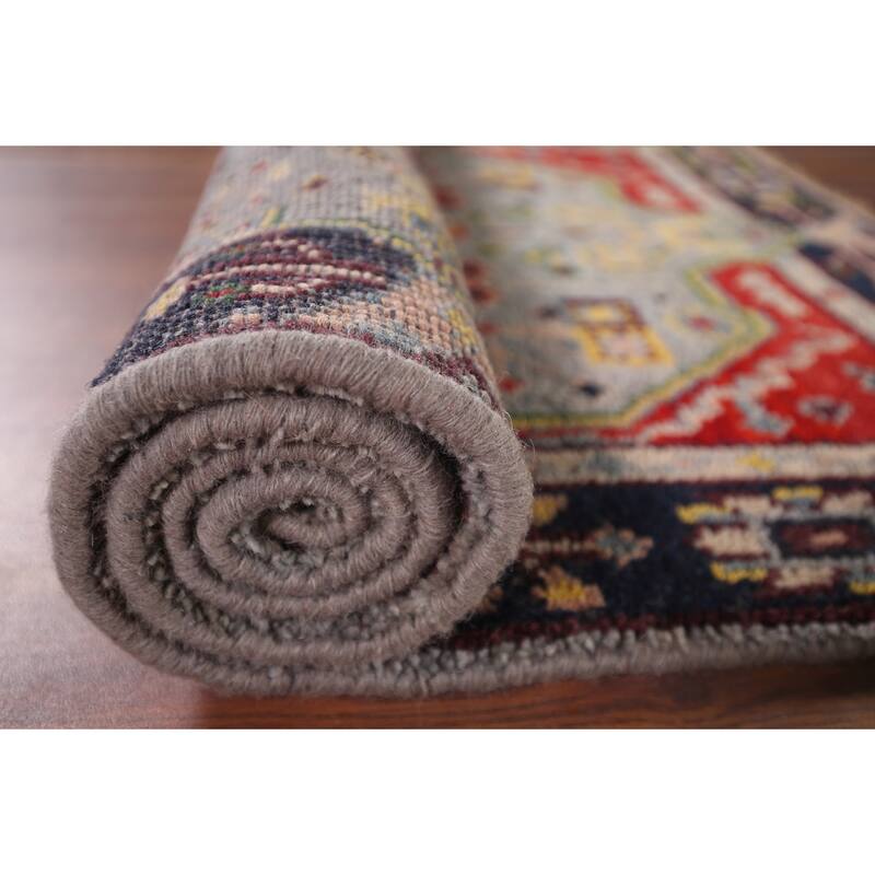 Geometric Kazak Oriental Accent Rug Handmade Traditional Wool Carpet - 3'0"x 4'11"
