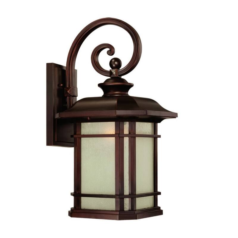 Bronze Aluminum Craftsman Outdoor Wall Lantern Light with Frosted Glass LED - 11.75” x 11.25” x 22” (D x W x H)