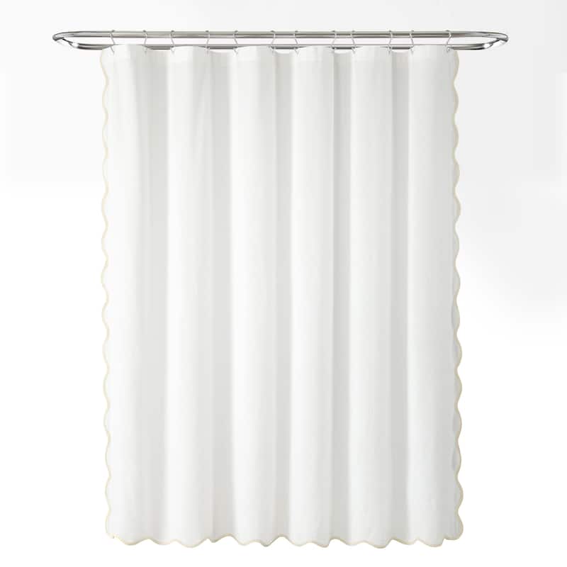 Lush Decor Coastal Chic Scallop Edge Shower Curtain Single