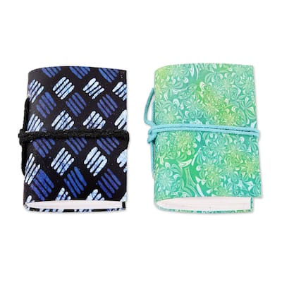 Novica Handmade Modern Fusion Paper Mini-Journals (Set Of 2)