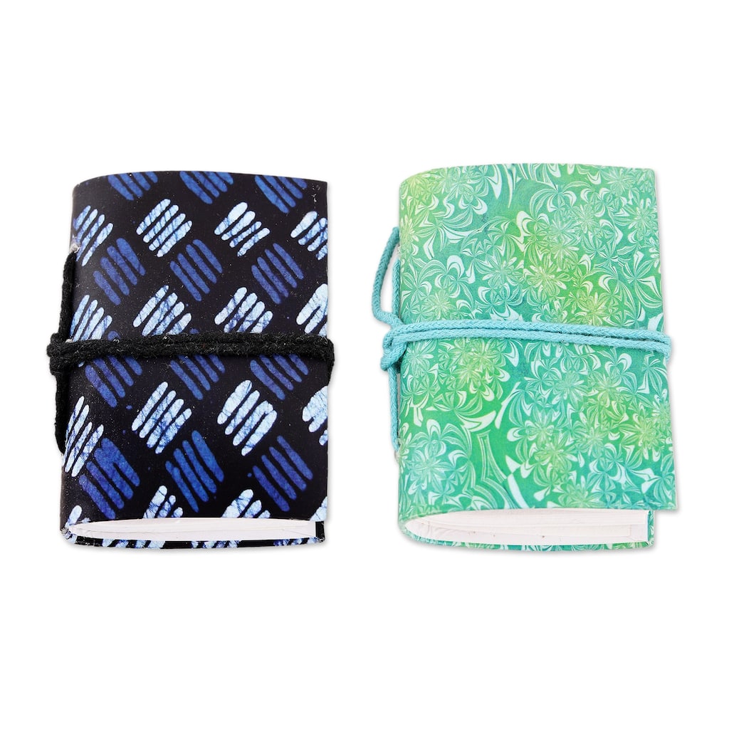 Novica Handmade Modern Fusion Paper Mini-Journals (Set Of 2)