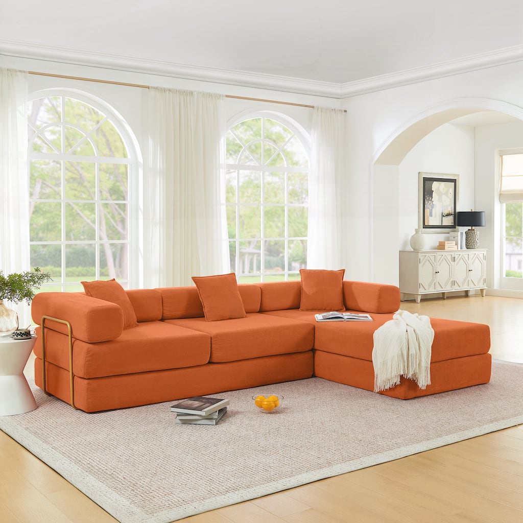 Modular Sectional Sofa with L-Shape Chaise, Boneless Cloud Couch with Deep Seat