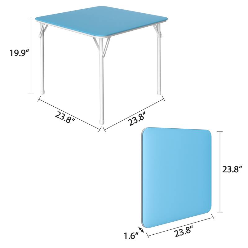 Kids Folding Card Table, Foldable and Portable, with Ultra Soft PU Padded Cushion, Black