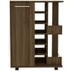 preview thumbnail 35 of 45, Bar Cart with 2 Open Shelves, 4 Casters, 6 Wine Cubbies, 2 Inner Shelves, and Cabinet - 23" W x14"D x 32"H