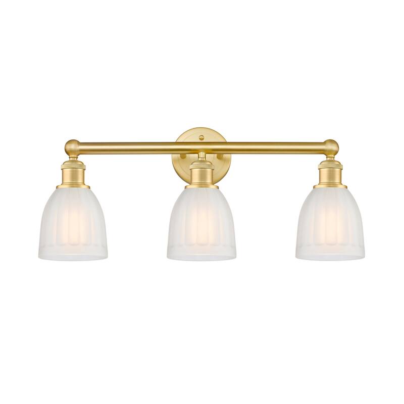 Innovations Lighting 616-3W-12-24 Brookfield Vanity Brookfield 3 Light - Satin Gold / White