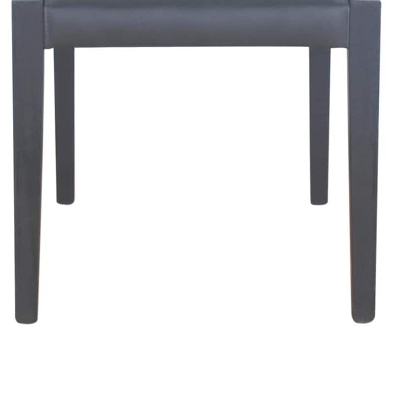 Dining Chair Set of 2, Black Fabric, Open Back, Matte Black Ash Wood