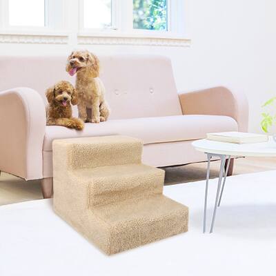Lightweight Pet Steps and Stairs for Dogs Cats, 3 Step Pet Stairs - Medium