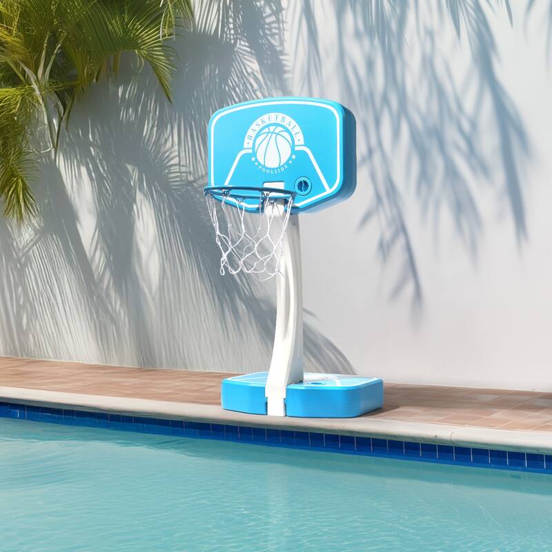 2-in-1 Pool Game Set for Swimming Pool Basketball Hoop and Volleyball Net for Summer - 23.6”L x 17.7”W x 48.5”H