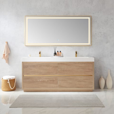 Huesca Double Bath Vanity with Composite Sink Top without Mirror